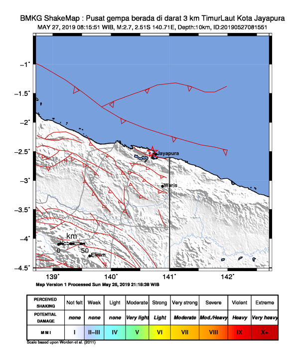 image of GEMPABUMI M 2.7 MENGUNCANG WILAYAH KOTA JAYAPURA